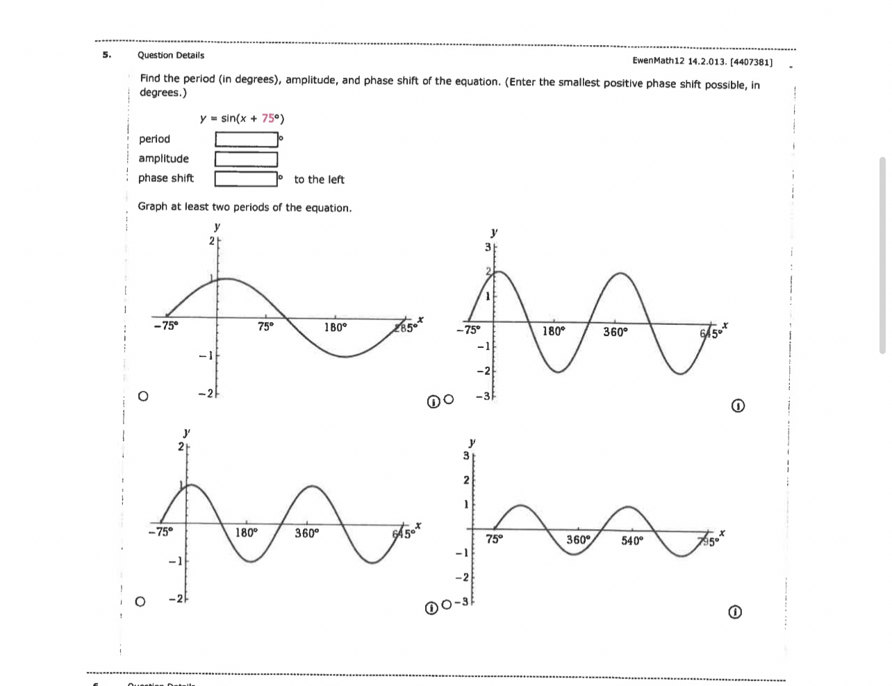 Solved Question DetailsEwenMath 12 14.2.013. [4407381]Find | Chegg.com