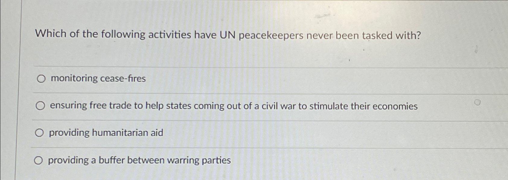 Solved Which of the following activities have UN | Chegg.com