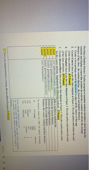 Develop a Student Absence Tracker program to maintain | Chegg.com