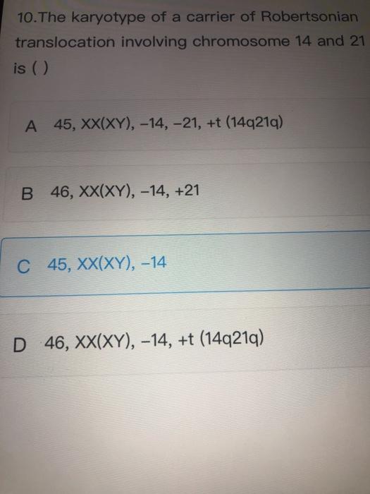 robertsonian translocation karyotype