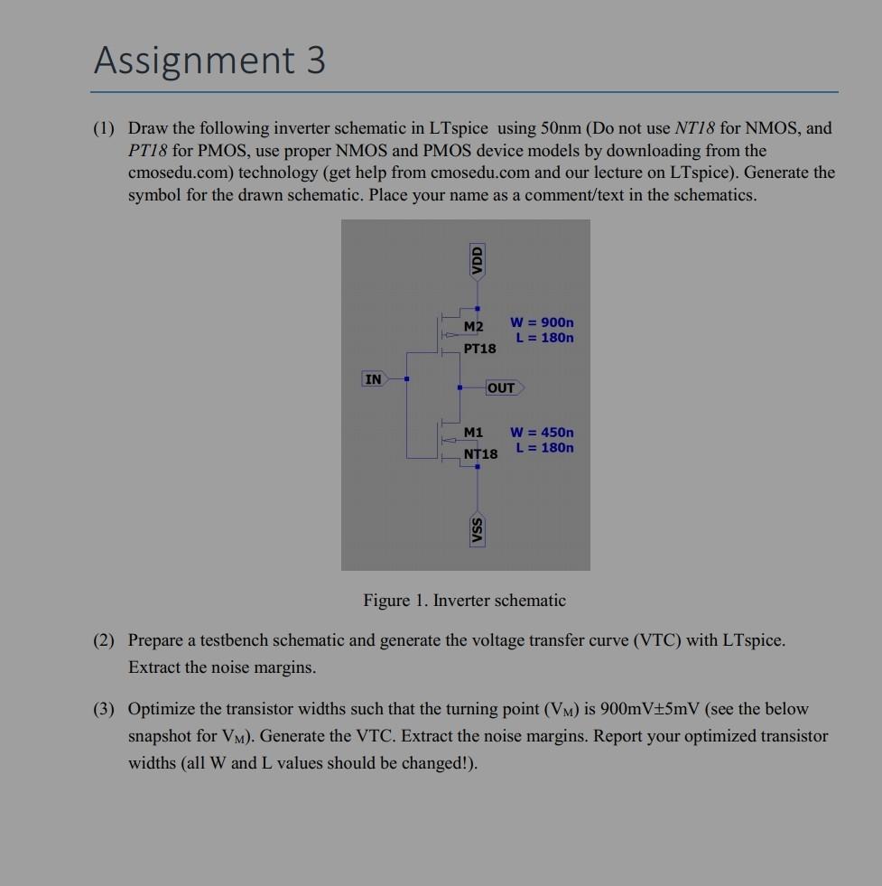 Solved Assignment 3 (1) Draw the following inverter | Chegg.com