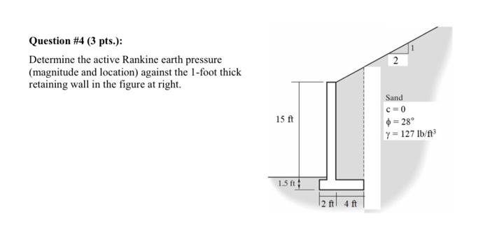 Solved Determine the active Rankine earth pressure | Chegg.com