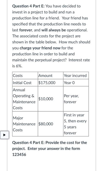 Solved Question 4 Part E: You have decided to invest in a | Chegg.com