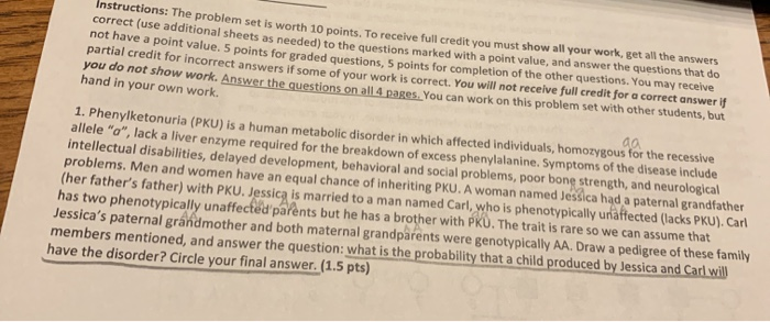 Instructions: The problem set is worth 10 points. To | Chegg.com