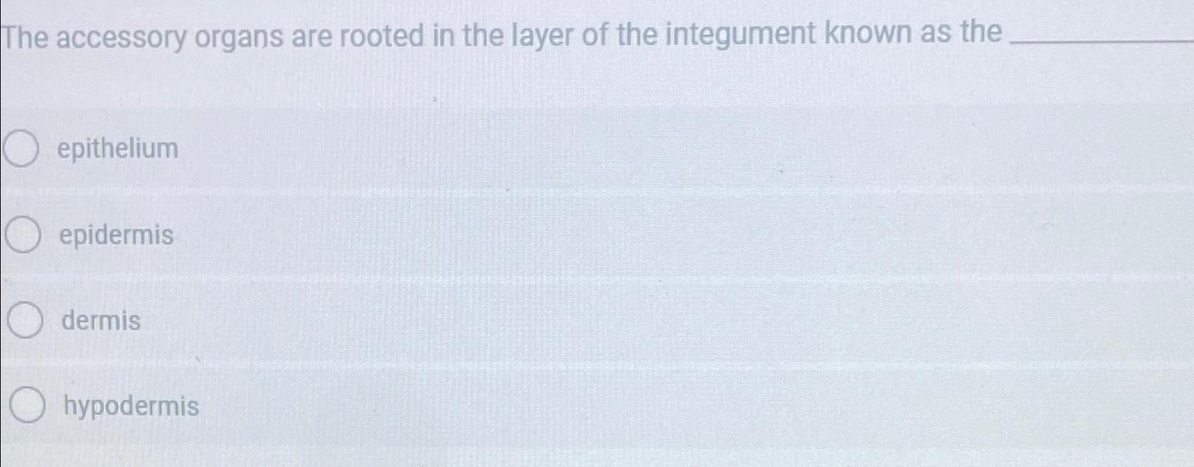 Solved The accessory organs are rooted in the layer of the