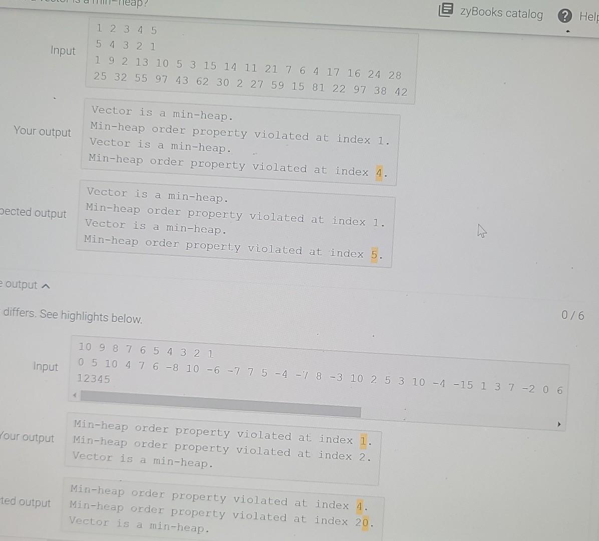 Solved heap? E zyBooks catalog ? Help/FAQ Specifications In | Chegg.com