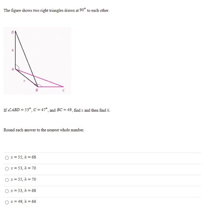 Solved The figure shows two right triangles drawn at 90° to | Chegg.com