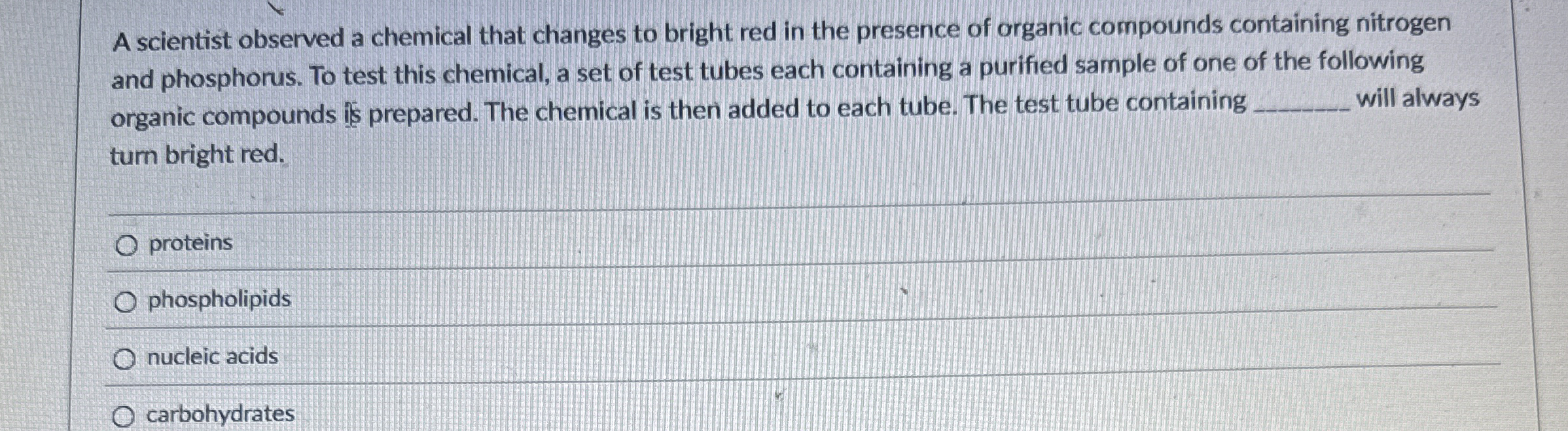 Solved A scientist observed a chemical that changes to