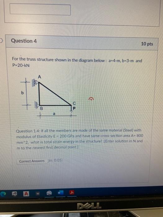 Solved For the truss structure shown in the diagram below: | Chegg.com