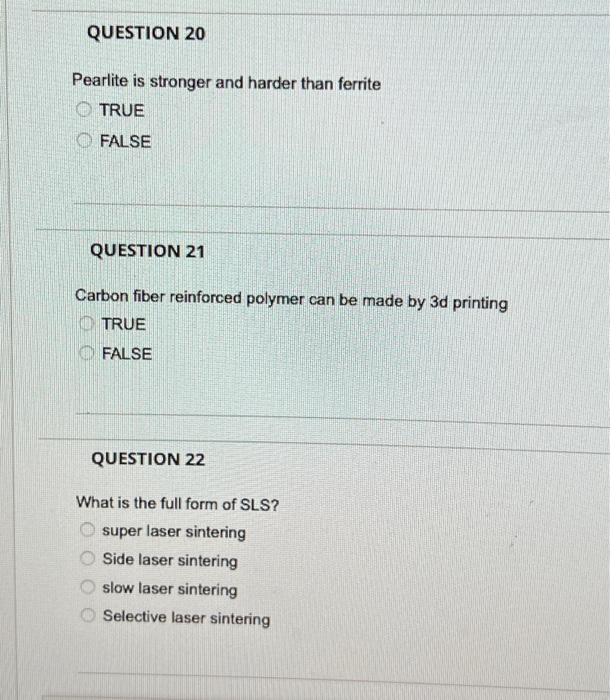 Solved Pearlite is stronger and harder than ferrite TRUE