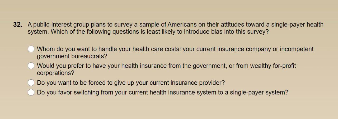 Solved 32 A Public interest Group Plans To Survey A Sample Chegg