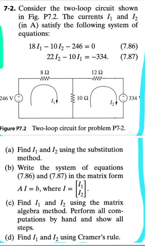 7-2. Consider the two-loop circuit shown in Fig. | Chegg.com
