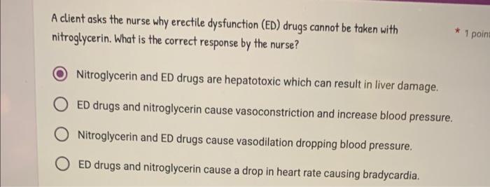 Solved A client asks the nurse why erectile dysfunction ED