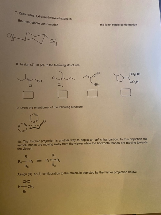 Solved Group M3 Worksheet: Stereochemistry Answer the | Chegg.com