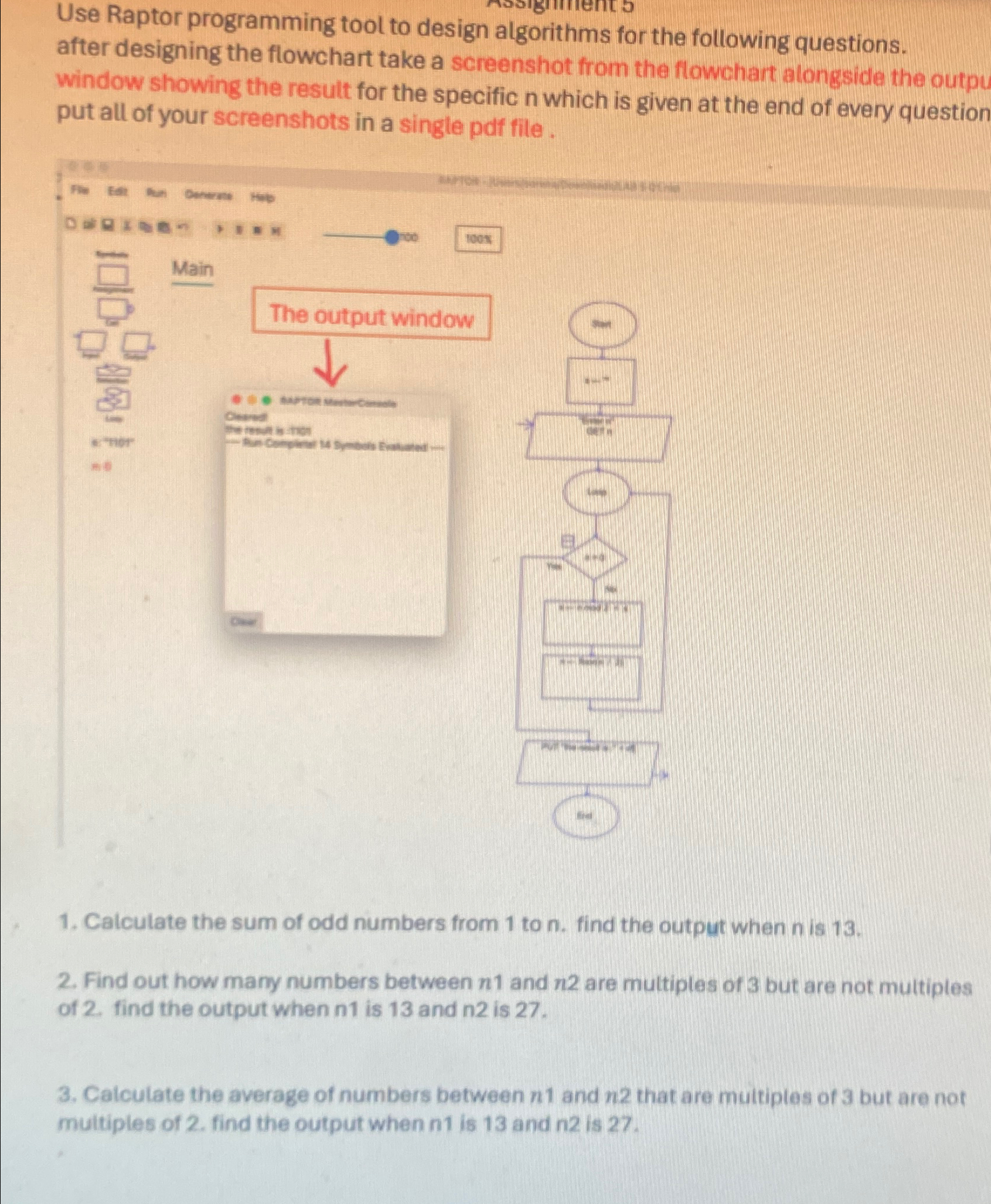 Solved Use Raptor programming tool to design algorithms for | Chegg.com