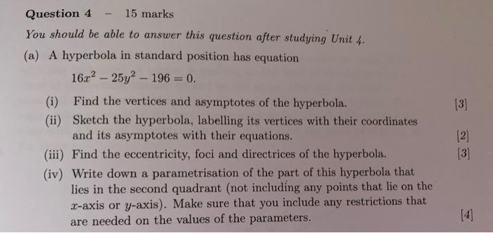 Solved (3) Question 4 15 marks You should be able to answer | Chegg.com