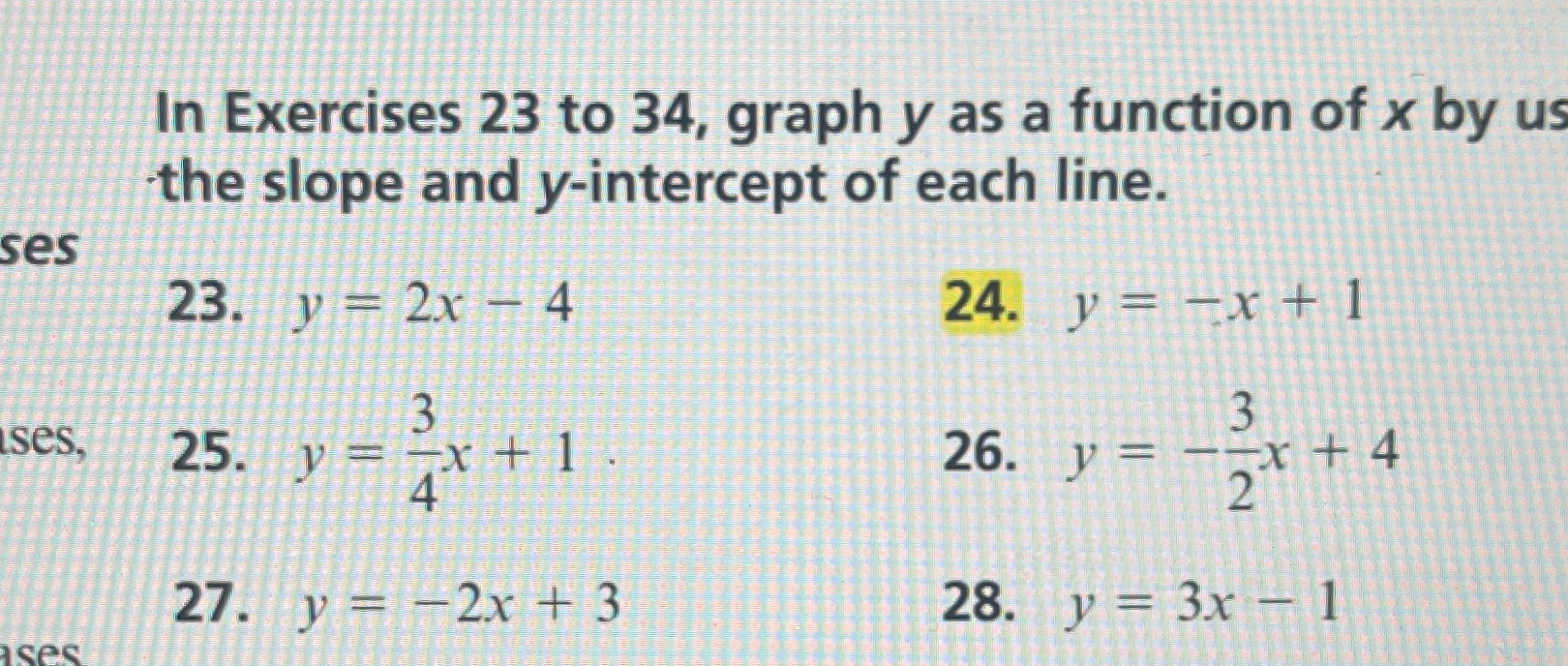 Solved In Exercises 23 ﻿to 34, ﻿graph y ﻿as a function of x | Chegg.com