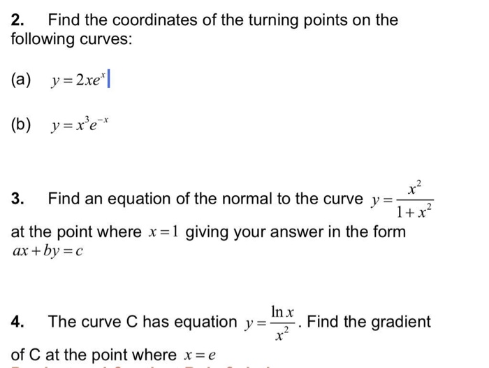 Solved 2. Find the coordinates of the turning points on the | Chegg.com