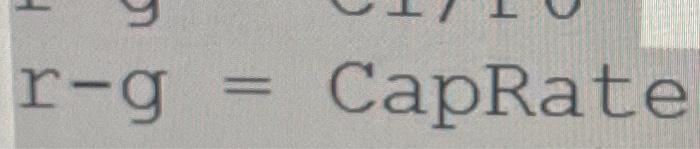 Solved r−g= CapRate | Chegg.com