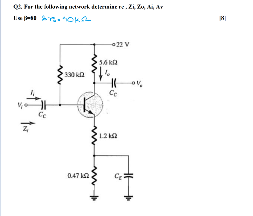 Q2. ﻿For the following network determine | Chegg.com