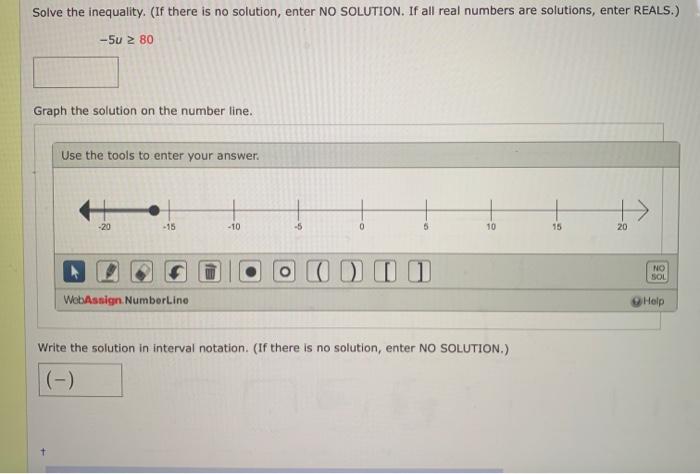 Solved Solve the inequality. (If there is no solution, enter | Chegg.com