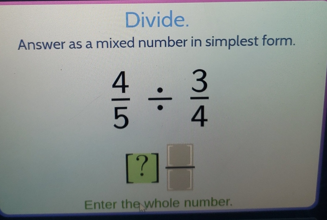 3 4 divided by 2 5 as a mixed number