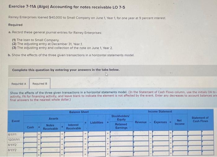 solved-exercise-7-11a-algo-accounting-for-notes-receivable-chegg