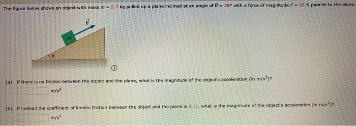 Solved The figure below shows a block with mass m = 5.7 kg