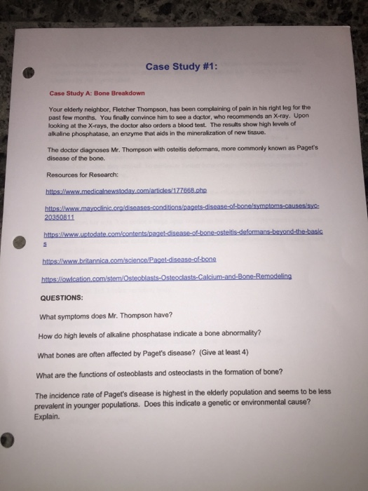 case study 4 bone breakdown answers
