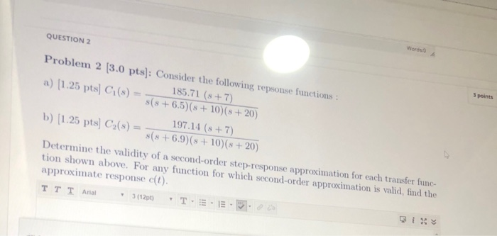 Solved QUESTION 2 Words 3 points Problem 2 (3.0 pts): | Chegg.com
