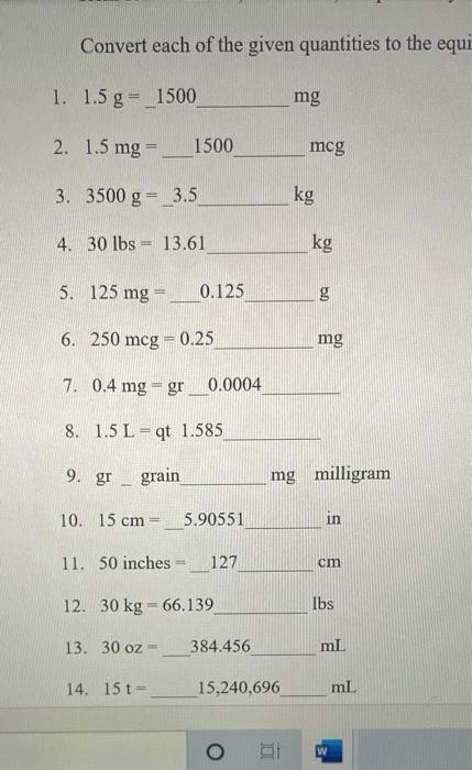 Solved 30 2 5 X 1011 Dg Gg 31 3 22 X 105 Ml Dm3 1 Kg Chegg Com