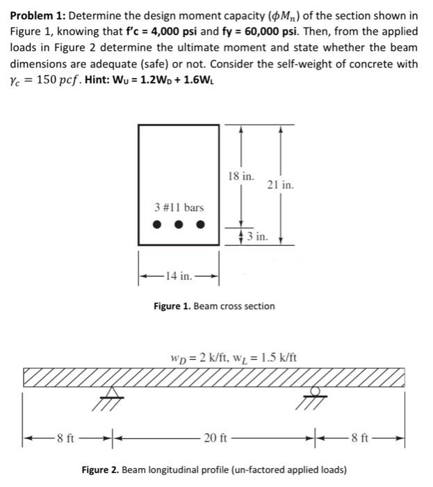 Solved Problem 1: Determine the design moment capacity (Mn) | Chegg.com