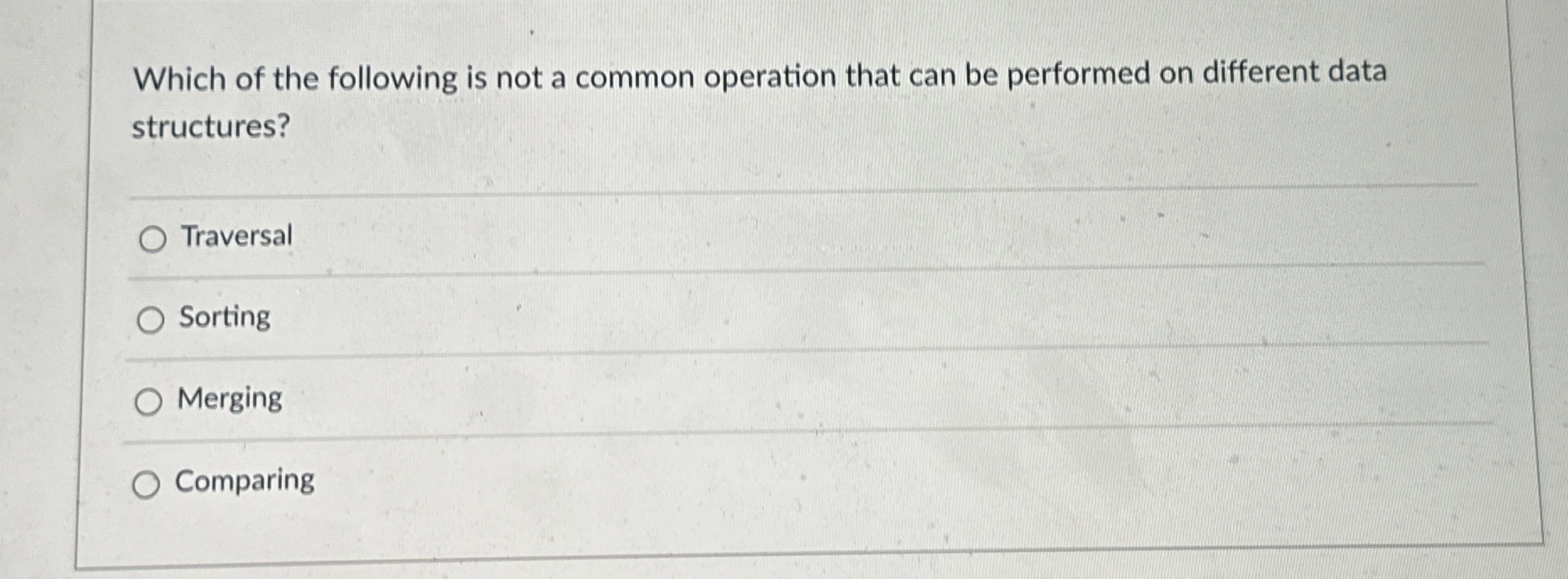 Solved Which of the following is not a common operation that | Chegg.com