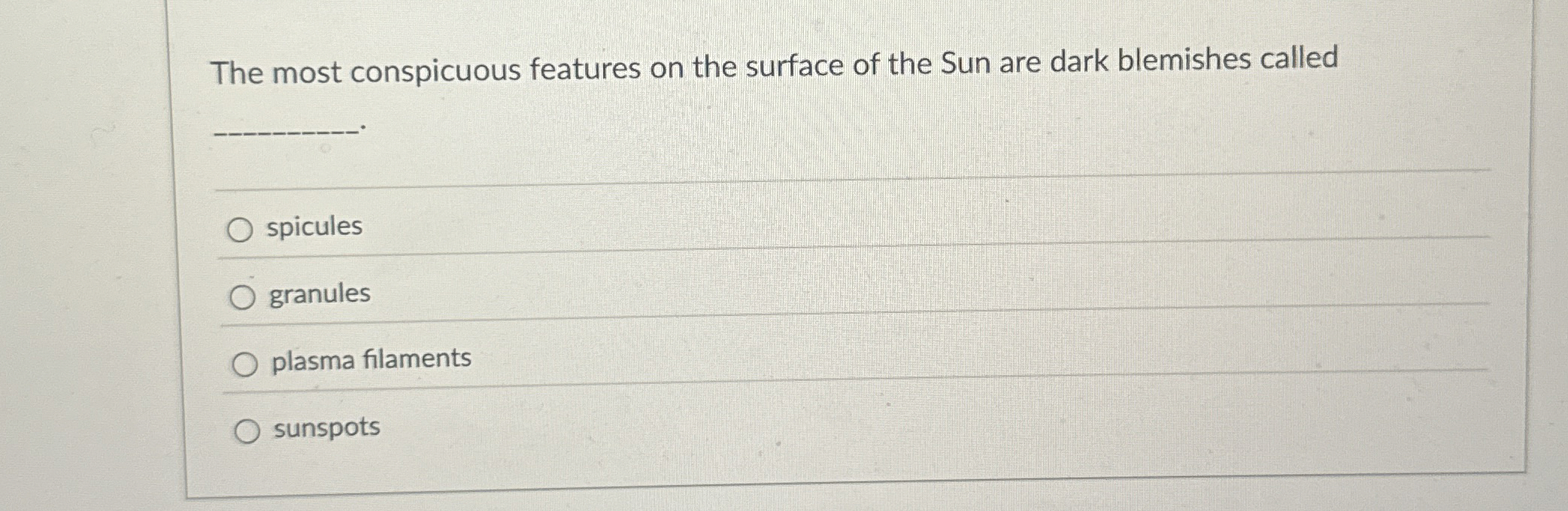 Solved The most conspicuous features on the surface of the | Chegg.com