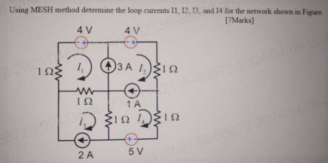 Solved Using MESH method determine the loop currents I1, | Chegg.com