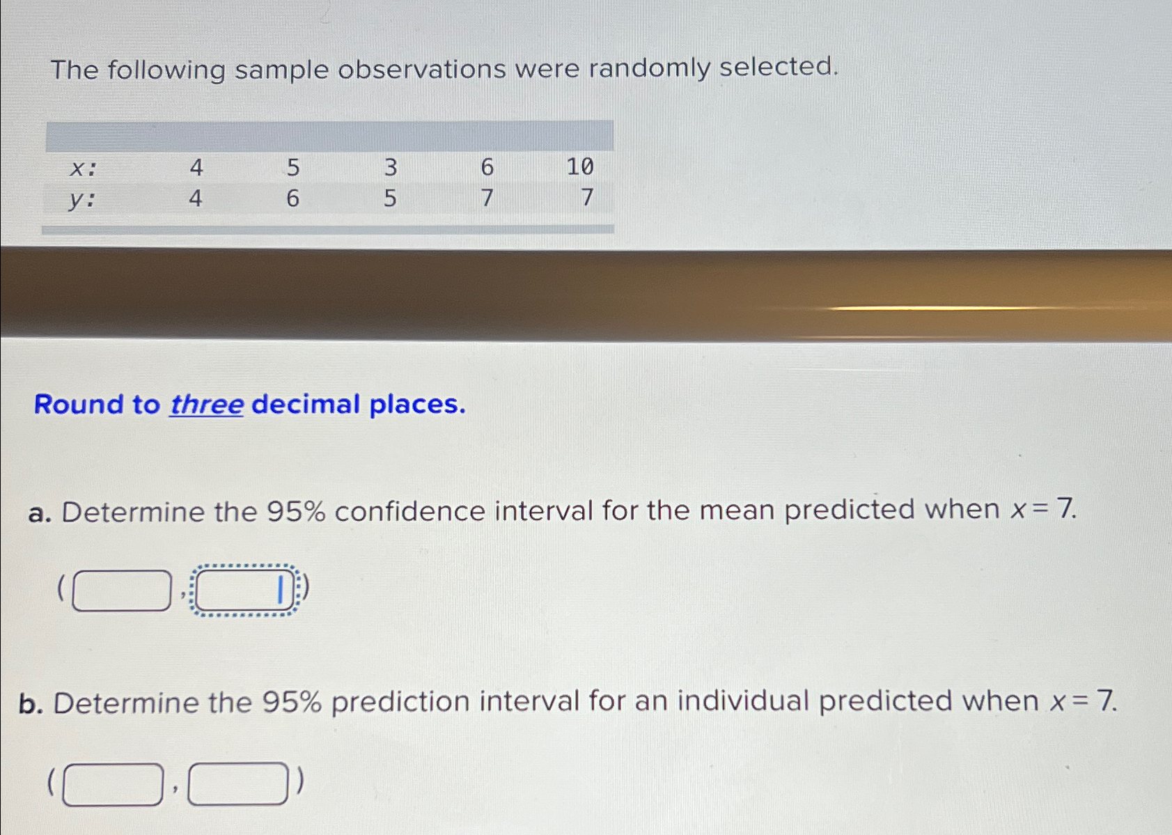 Solved The following sample observations were randomly | Chegg.com