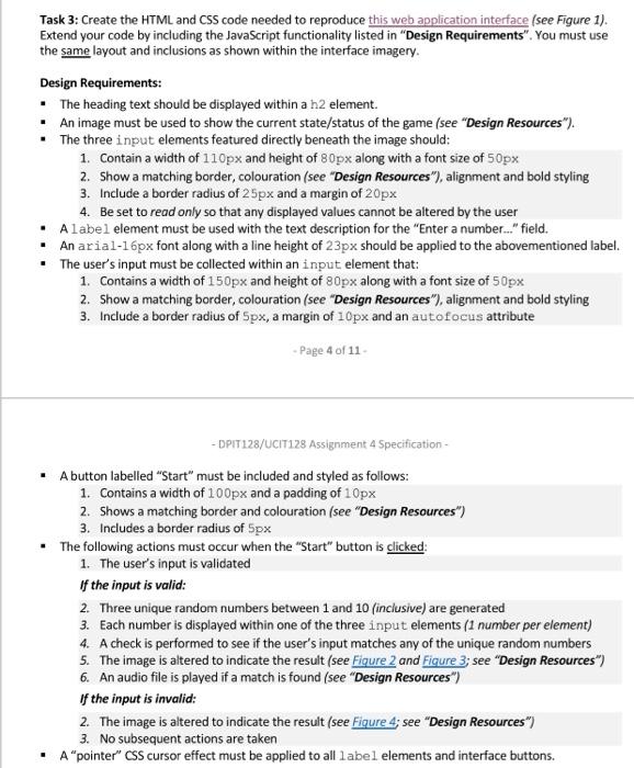 Solved Task 3: Create the HTML and CSS code needed to | Chegg.com