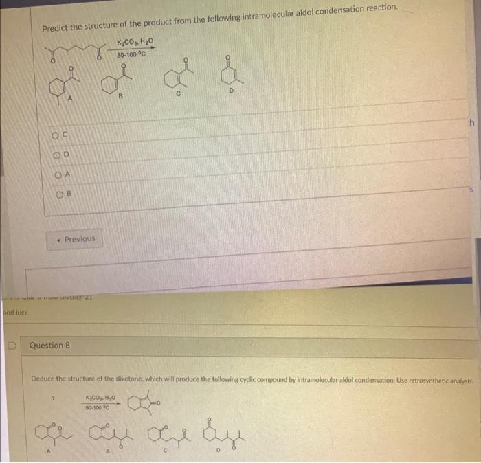 Solved Predict The Structure Of The Product From The Chegg Com