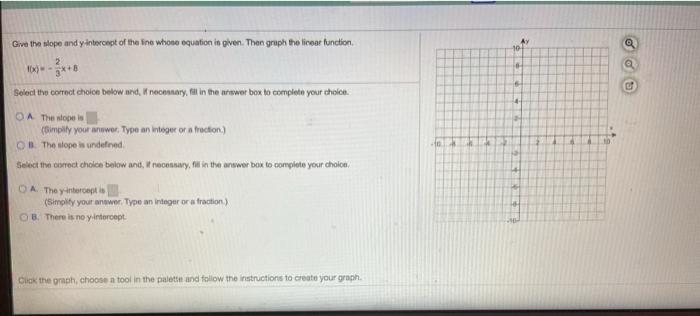 Solved Ay Give the slope and y intercept of the line whose | Chegg.com