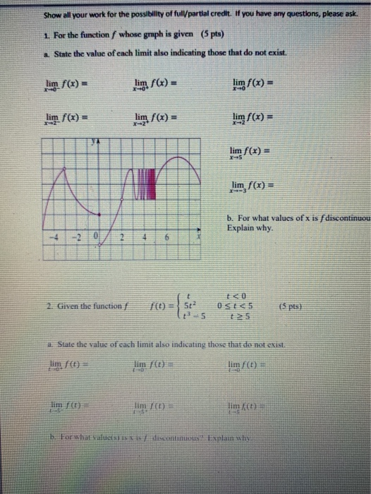 Solved Show all your work for the possibility of fullpartial | Chegg.com