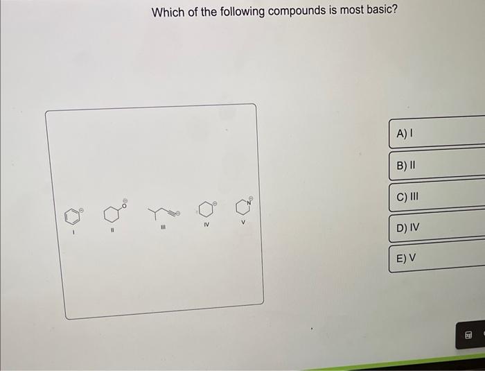 Which of the following compounds is most basic?