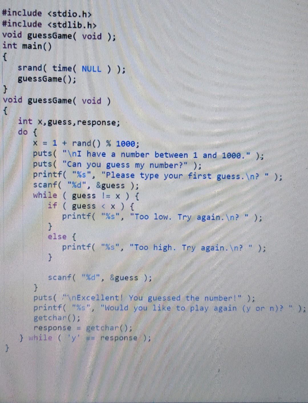 Solved Write a C program that plays the game of 
