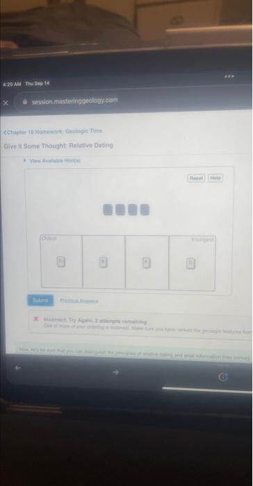 Solved Work: Geologic Time Pught: Relative Dating | Chegg.com