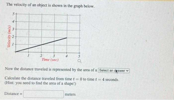 Solved The velocity of an object is shown in the graph | Chegg.com