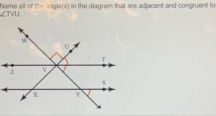 Given the diagram, which angles would be congruent under the