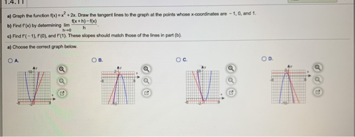 Solved A) Graph The Function F(x) X + 2x. Draw The Tangent | Chegg.com