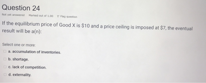Solved Question 24 Not yet answered Marked out of 1.00 Flag | Chegg.com