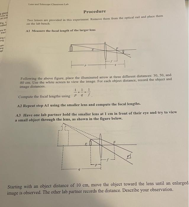 LENS AND TELESCOPE Objectives 1. To relate image and