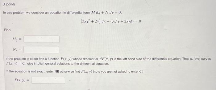 Solved In this problem we consider an equation in | Chegg.com