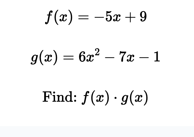 Solved F X 5x 9g X 6x2 7x 1find F X G X